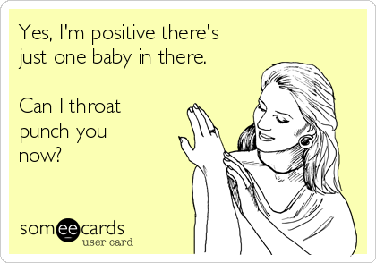 Yes, I'm positive there's
just one baby in there.

Can I throat
punch you
now?